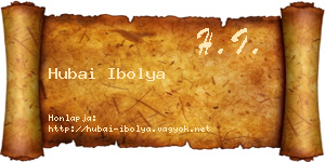 Hubai Ibolya névjegykártya